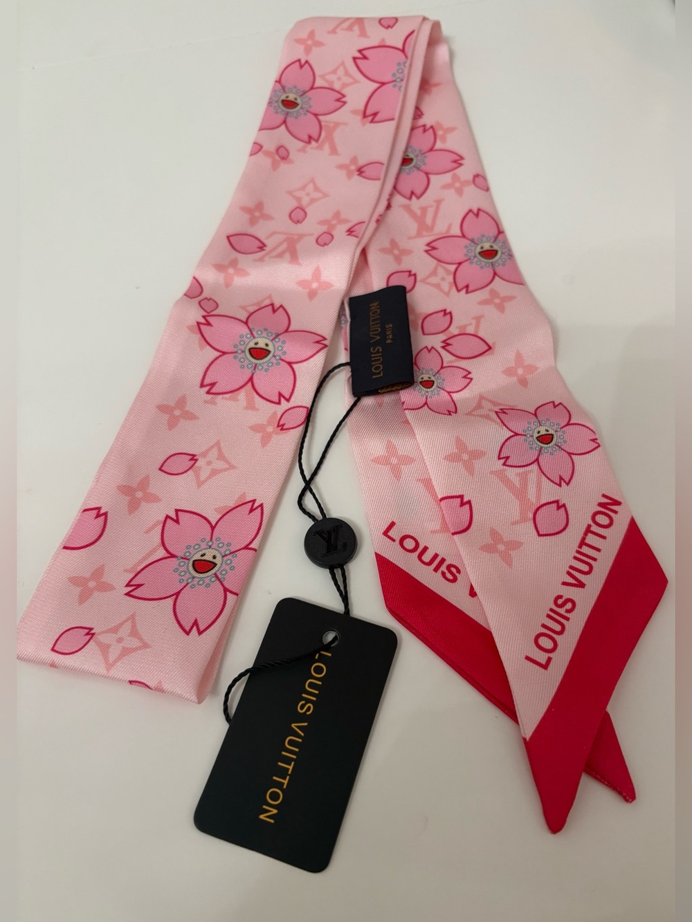 Designer Inspired Pink Cherry Blossom Bandeau / Twilly Scarf 🌸